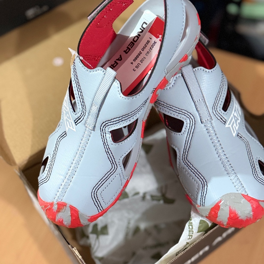 Under Armour Kids' Gray and Red Water Shoes